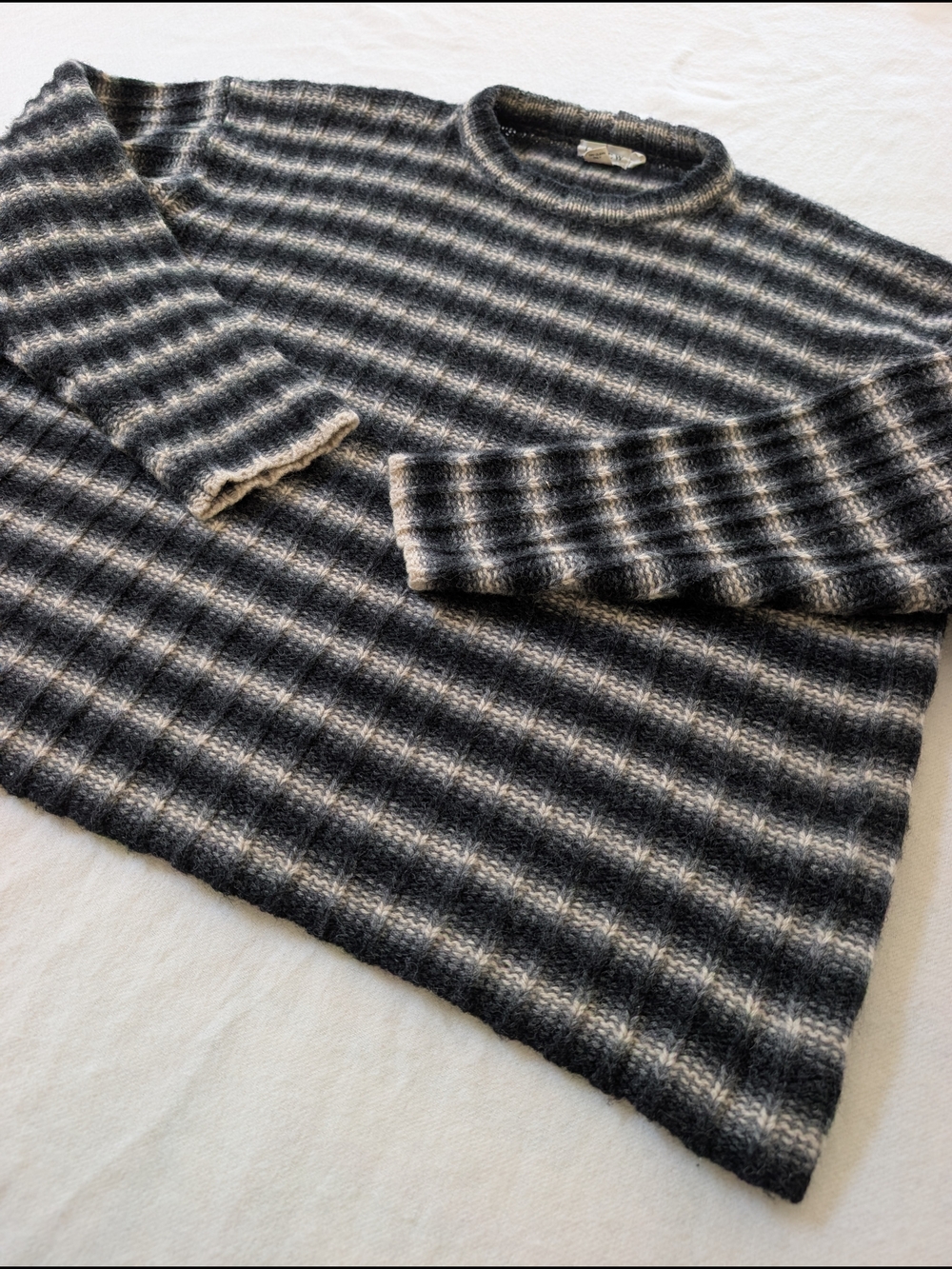 Vintage Wool 90s J Crew Striped Crewneck Sweater